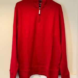 Lands' End Red Zip Up Sweater
